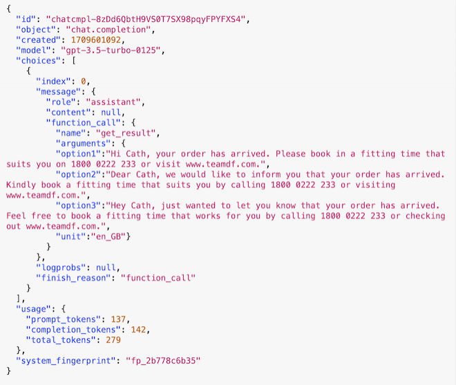 Message Function Call ArgumentsDemo Screenshot Message Function Call ArgumentsDemo Screenshot
