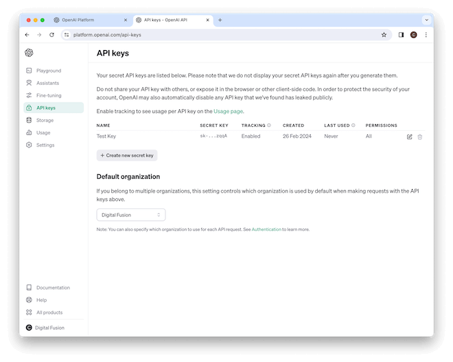 API Keys Demo Screenshot API Keys Demo Screenshot
