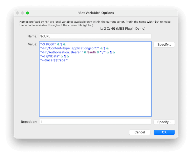 Set Variable Options Demo Screenshot 1 Set Variable Options Demo Screenshot 1