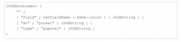 Parameters to the Popover Picker Parameters to the Popover Picker