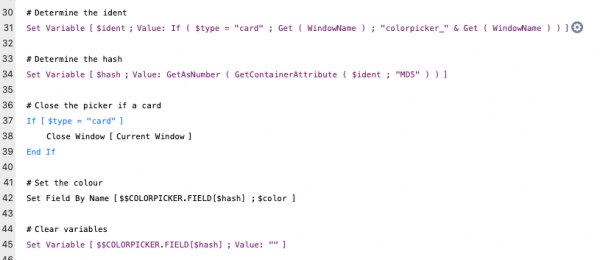 Setting color field & tidy up Setting color field & tidy up
