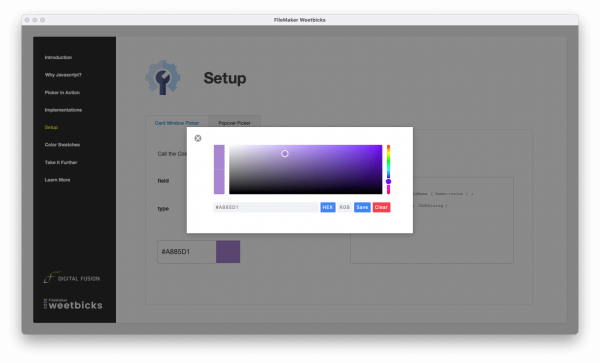Card Window Color Picker Card Window Color Picker