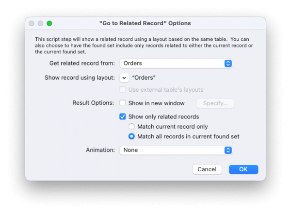 Go to Related Record Found Set Duplicate